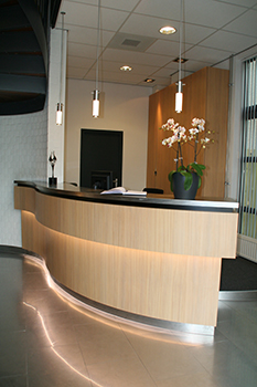 Interieur/balie kantoor te Bergen op Zoom
